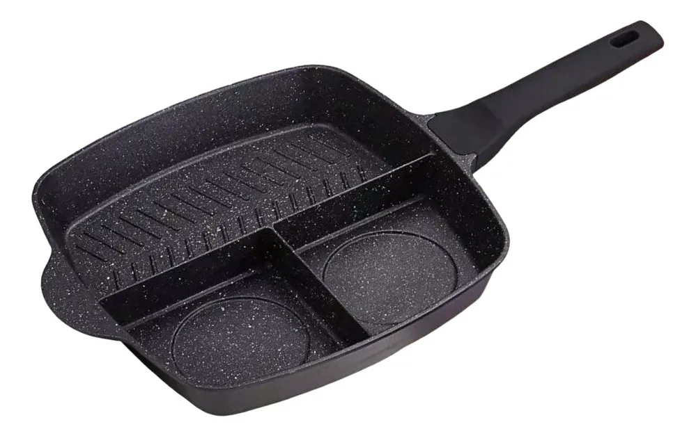 Sartén de desayuno de 3 compartimentos con sartén Panvayotoy