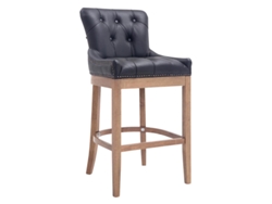 DUDECOR Taburete Alto Lakewood Piel Natural Roble Negro