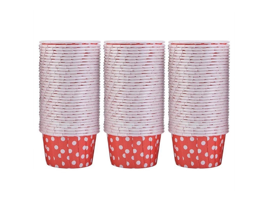 2026-100 Moldes De Papel Redondo Para Cupcakes E Bolos Ferramentas De Baking Pontos Vermelhos