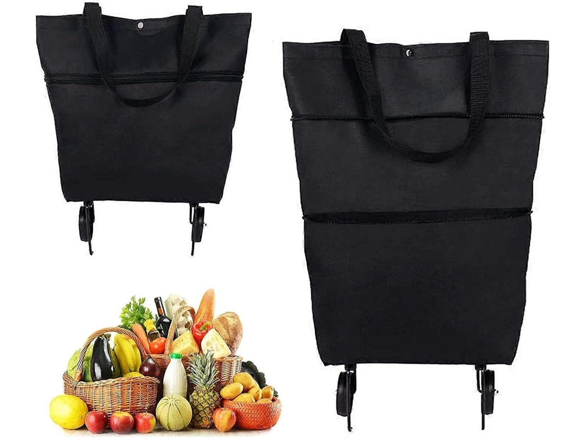 Bolsa plegable con ruedas, carrito de la compra reutilizable para aperitivos, supermercado GOKOCO