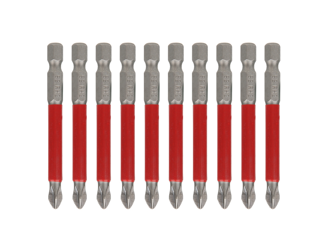 10pcs Pontas PH2 Magnéticas Anti derrapantes Haste Hexagonal para Chave de Fenda Elétrica (70mm) S/MARCA