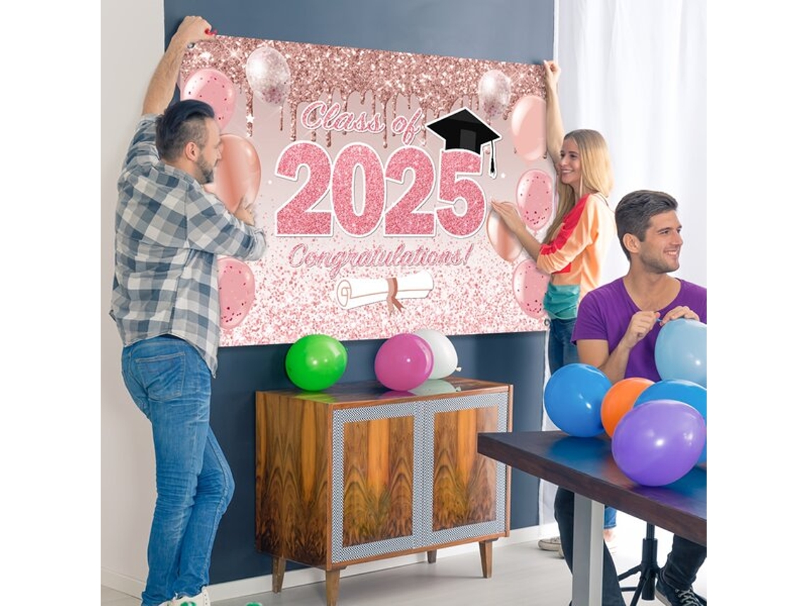 Fondo de fiesta de graduación con inscripción de Vayotoy