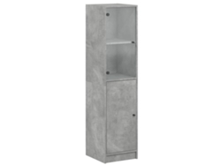 Maison Exclusive - Aparador Con Puerta De Vidrio Gris Hormigón 35x37x142 Cm