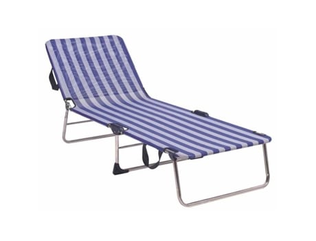 Tumbona de playa Alco Blanco Azul marino Multiposición