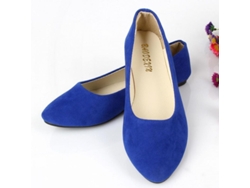2026-zapatos Planos De Baile Para Mujer Dolly Pumps Slip On Loafers De Gamuza Umr 40 Azul