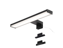 Aplique LED de pared para baño, espejo y mueble, 8 W, 30 cm, IP44, fino, en aluminio negro mate con luz blanca neutra Alpinaluz
