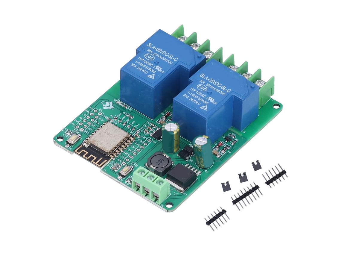 Módulo De Relé Wifi De 2 Canales 30a Esp8266 Esp-12f Placa De Desarrollo Interruptor Cc 7-28v/5v