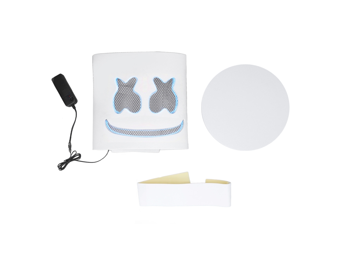 Máscara De Dj Led Con Luz Para Festivales De Música Y Cosplay - Azul Transparente