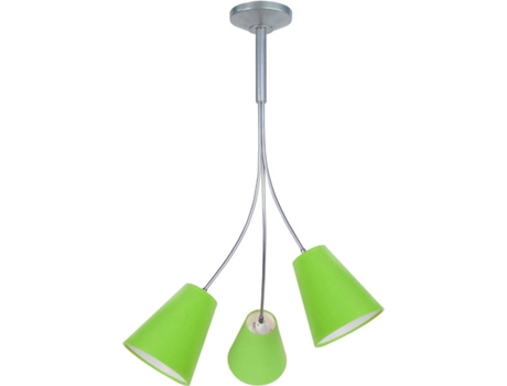 Lámpara de Techo TOSEL Dunns 3 Bombillas (Plateado, Verde - E14 - Máx. 40W - Metal)