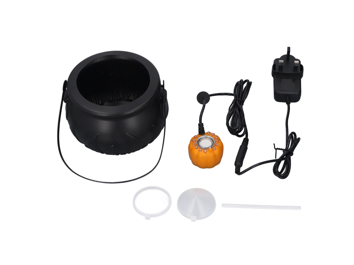 Máquina de niebla Mister Mini Witch Cauldron con LED para decoración de fiestas