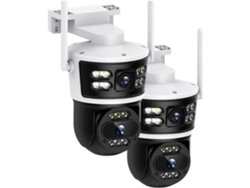 Cámara Wifi De Doble Lente, Paquete De 2, Seguridad Inteligente Para El Hogar, Ptz