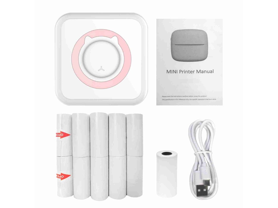 Impresora Fotográfica Portátil Multifuncional Inalámbrica Con 11 Rollos De Papel, Compatible Con Ios Y Android.