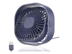 Ventilador de mesa USB de 4 pulgadas, ultra silencioso, portátil, mini ventilador, 360 grados arriba y abajo, tres velocidades, viento azul Gusshious