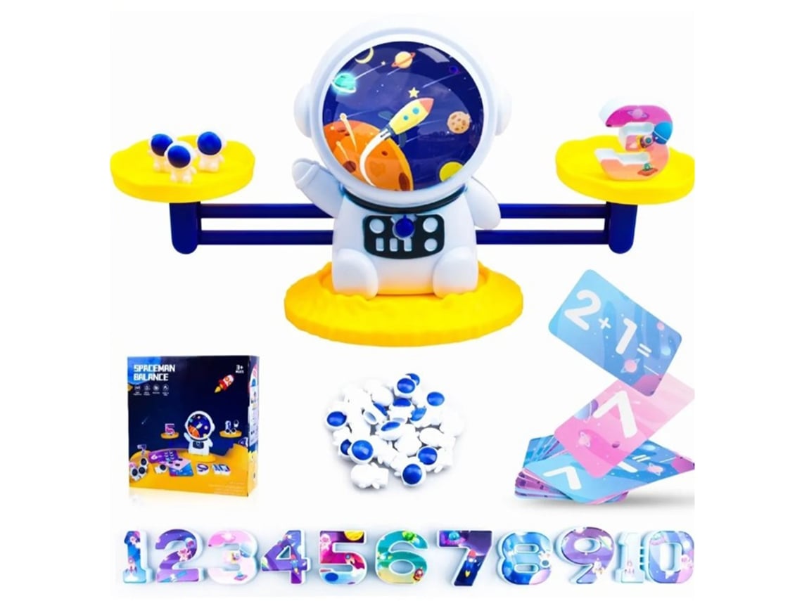 2026-conjunto De Equilibrio Espacial Amarillo Con Tarjetas De Pesos Y Juguetes Numerados Para Sala De Estar