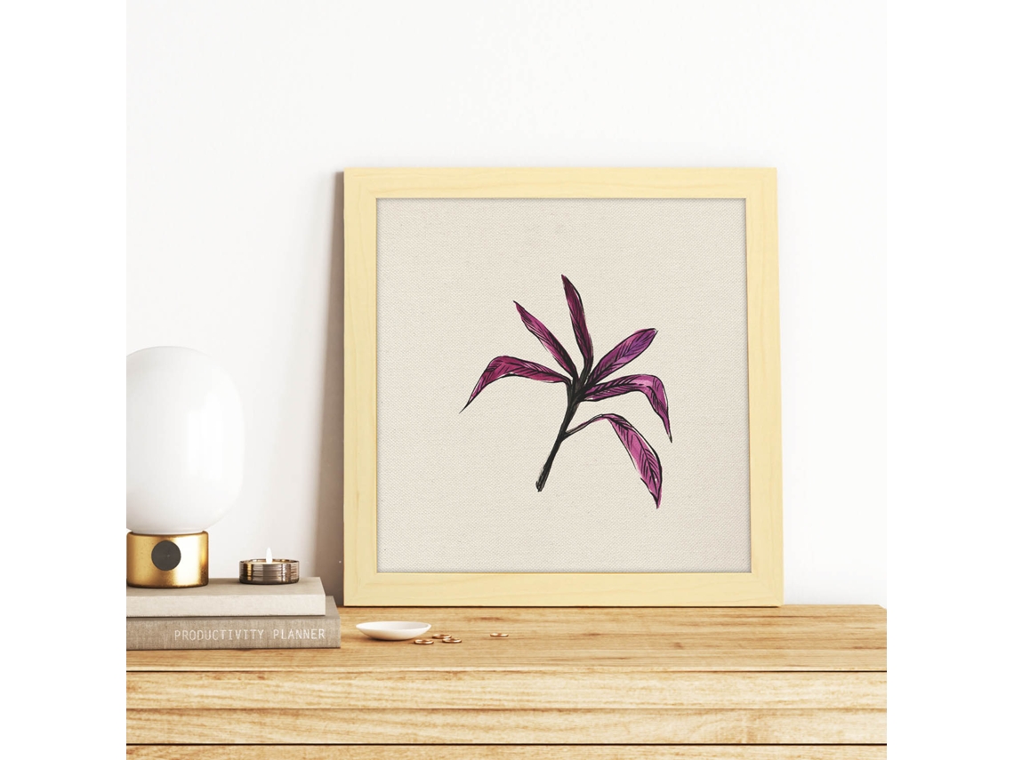 Póster NACNIC de Flores y Naturaleza. Cuadrada Ramita, Ilustrada con Dibujos A Color.