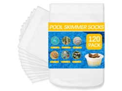 120 Medias Filtrantes Reutilizables Para Skimmer De Piscina, Retienen Residuos Y Protegen Filtro