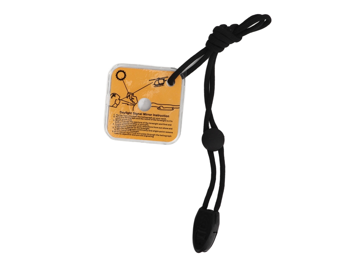 Espejo de señalización para exteriores con silbato, reflector de supervivencia multifuncional con cordón para actividades al aire libre.