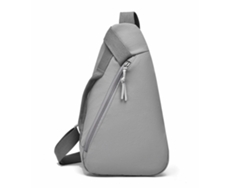 (Gris) Elegante y ligero bolso de pecho de estilo japonés, bolso con forma de lágrima, bolso de hombro deportivo para viajar.