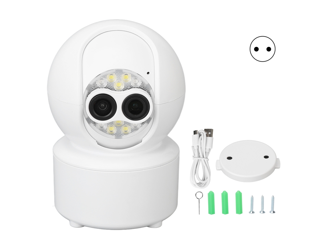 Cámara De Seguridad Inalámbrica Wi-fi Inteligente Hd 1080p Con Doble Lente Y Ajuste De Enfoque.