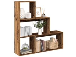 Librería Divisora 3 Niveles Madera Envejecida 123x29x123 Cm