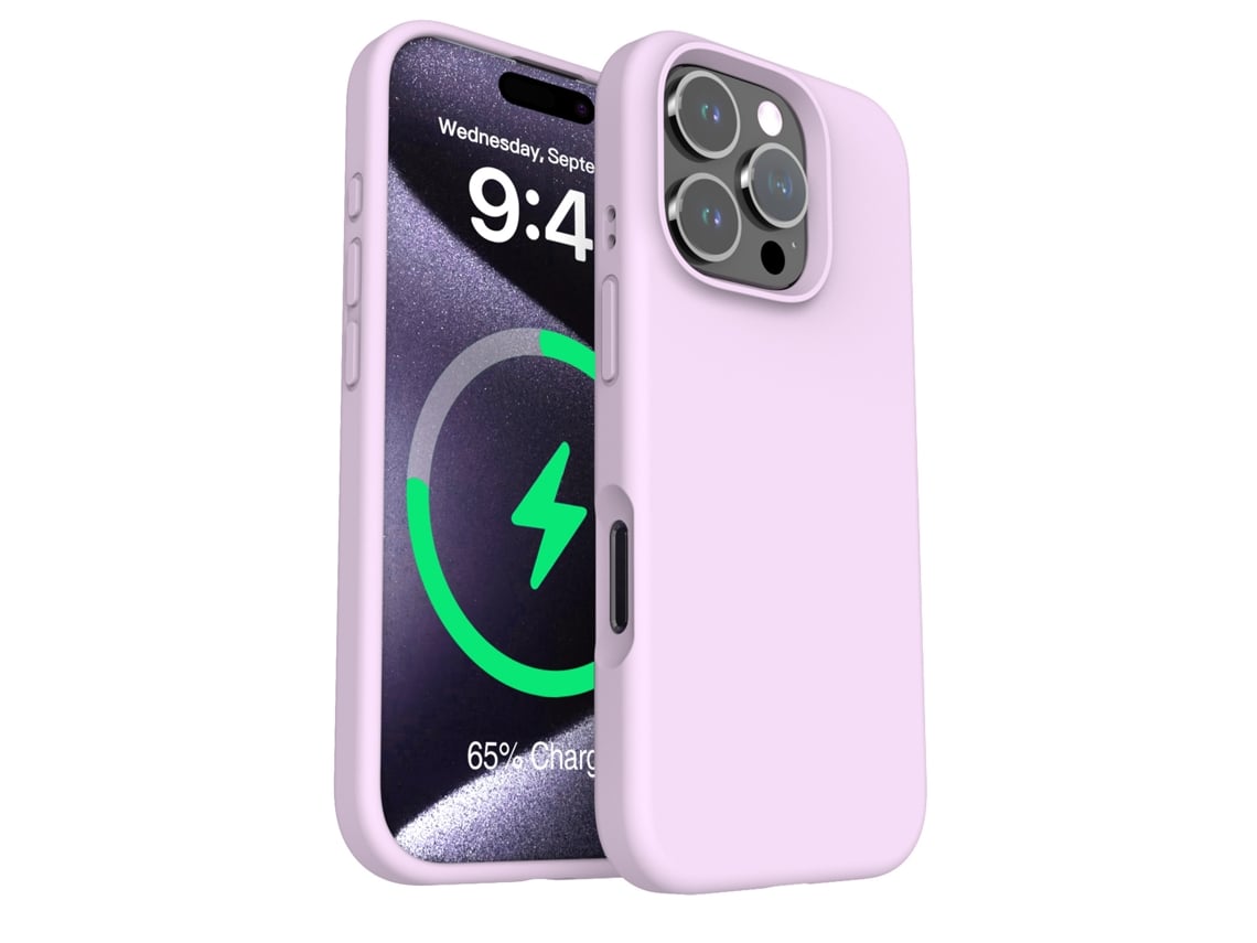 (morado, Iphone 16 Pro) Funda Magnética De Silicona Líquida Para Iphone, Color Liso Y Sencillo.