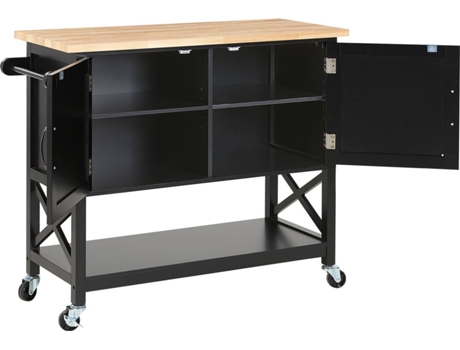 Carrito de Cocina BELIANI Mele (MDF - Negro)