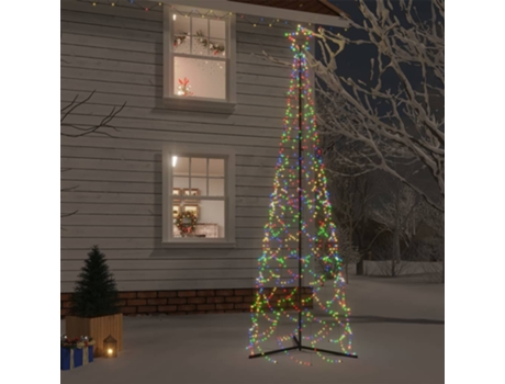 vidaXL Árbol de Navidad cónico 500 LED de colores 100x300 cm