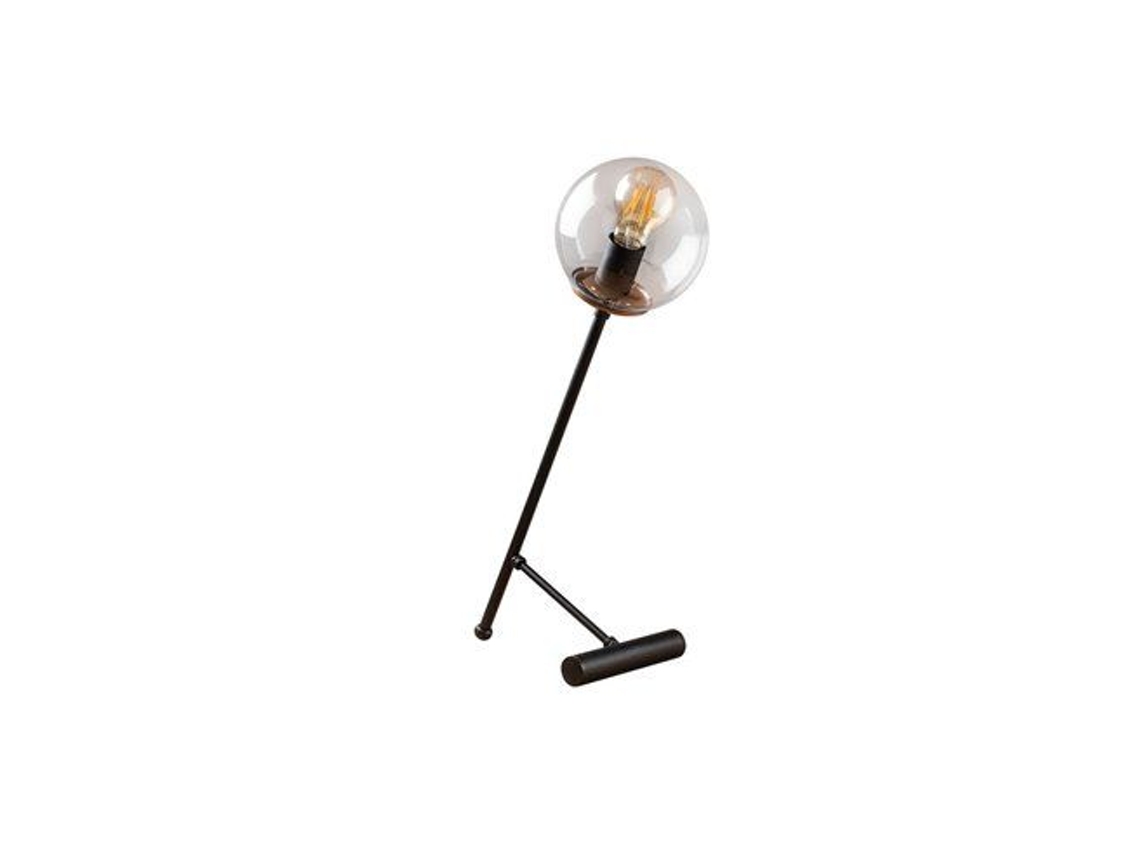 Lámpara De Mesa Model 17 Con Tulipa Transparente E27 – Negro