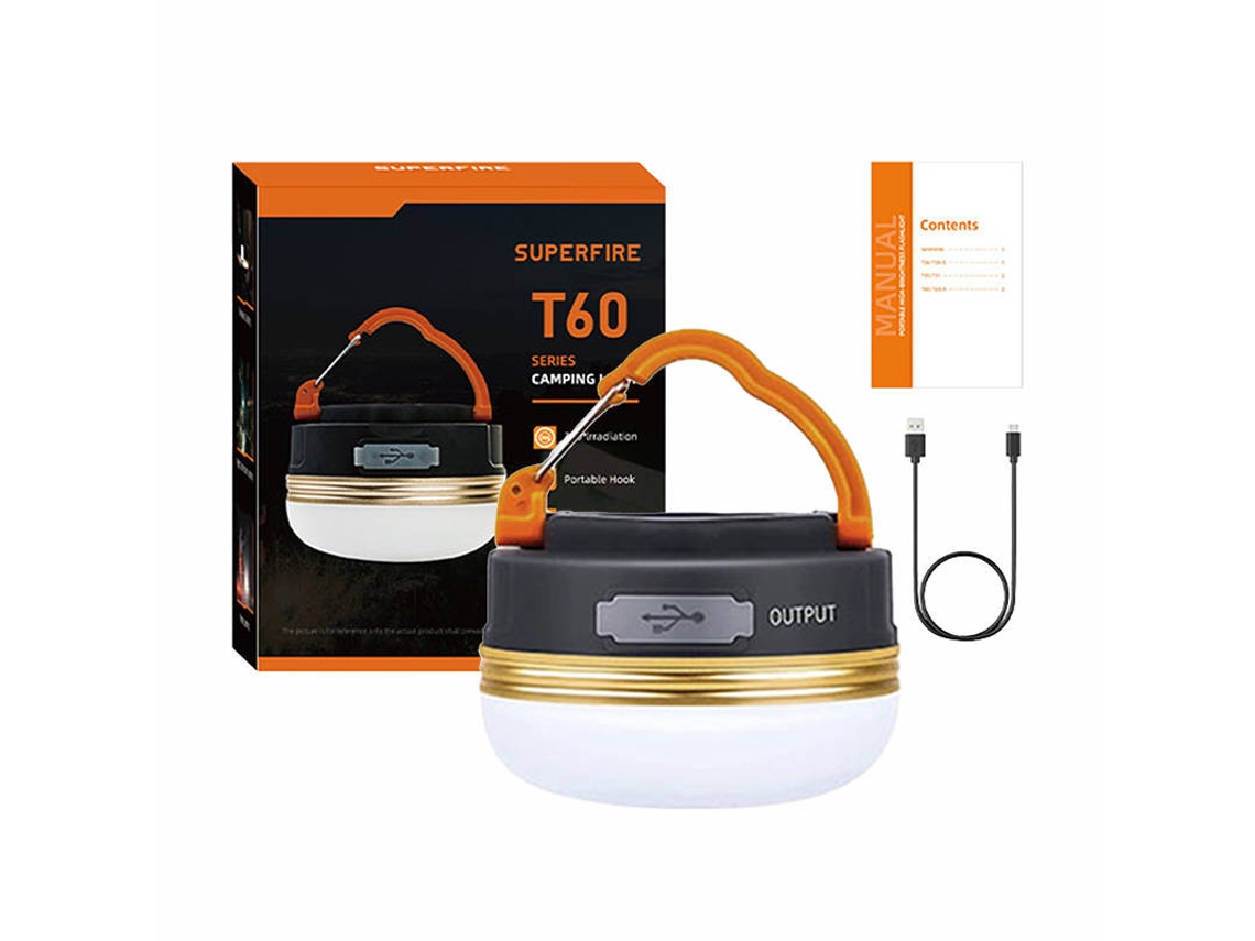 Lámpara De Camping Superfire T60 2,5 W 1000 Mah