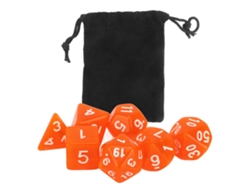 Juego De 7 Dados Poliédricos Minimalistas De Acrílico Naranja Transparente Para Juegos De Mesa.