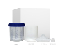 Kit Pps 50 Vasos + 50 Tapas + 25 Tapones