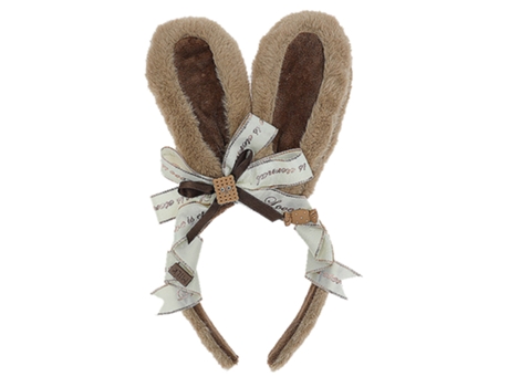 Accesorio de ZMDECQNA Diadema Gótica Lolita Conejo Orejas Conejo Arco Marrón