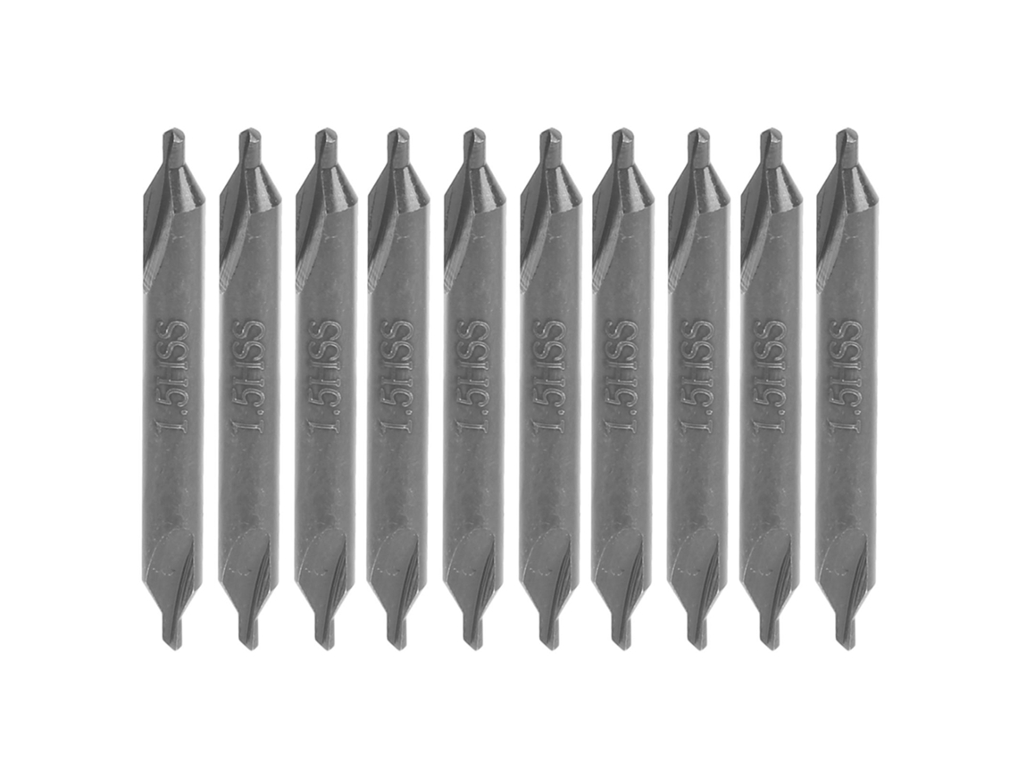 10 Brocas De Centrado Hss Tipo A Para Acero Inoxidable Y Matrices Con Posicionamiento En Espiral De 1,5 Mm