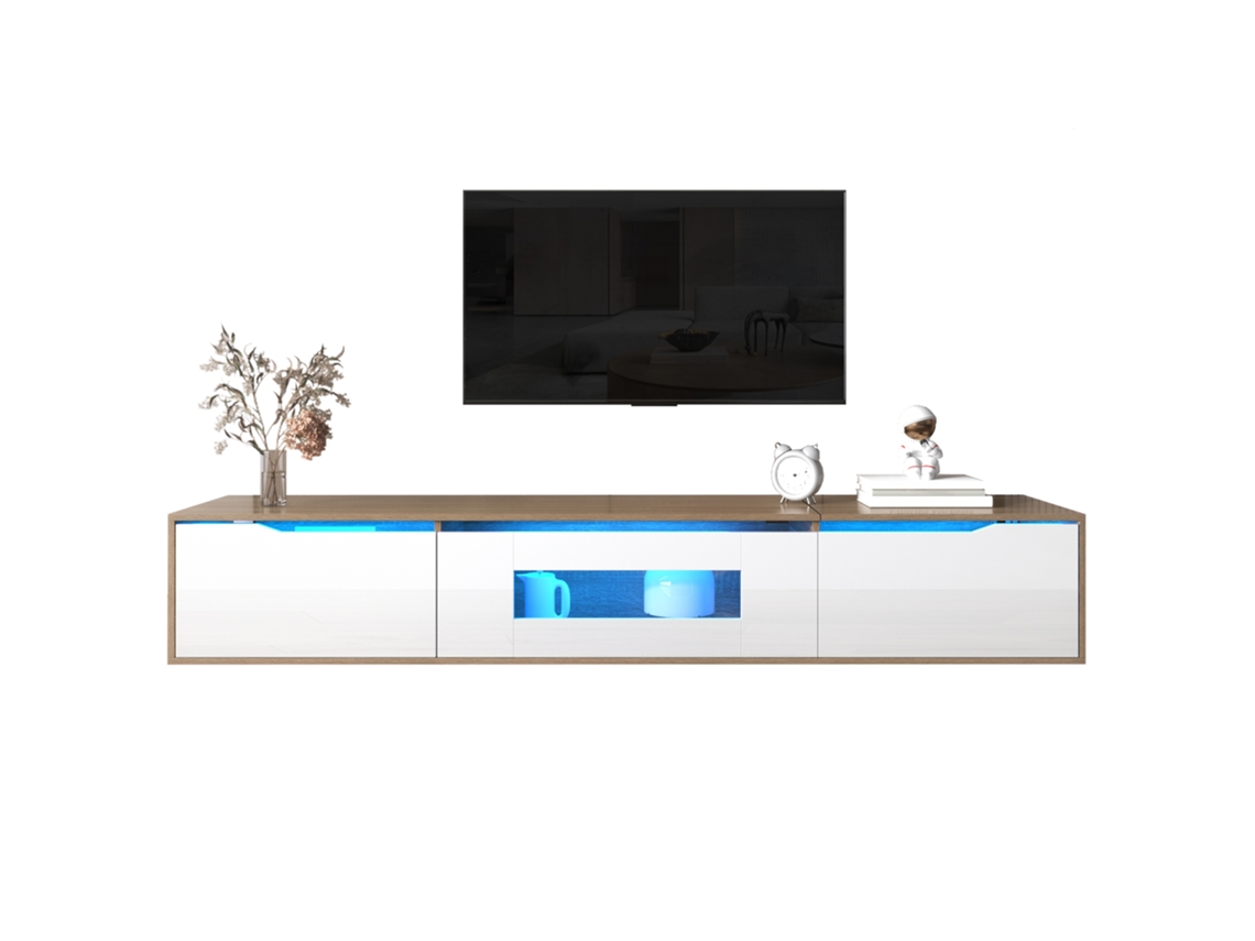 Estante Led Blanco Con Iluminación Que Cambia De Color