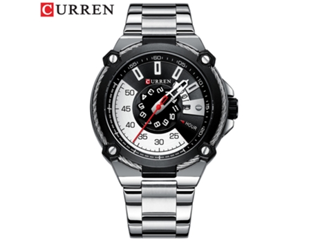 Relojes para Hombres,Reloj con Correa para Hombres Relojes de Pulsera con Calendario de Cuarzo Impermeables para Hombres-Concha Blanca Negra LUUCOZK