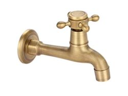 Grifo de cocina vintage de bronce con una sola manija para agua fría
