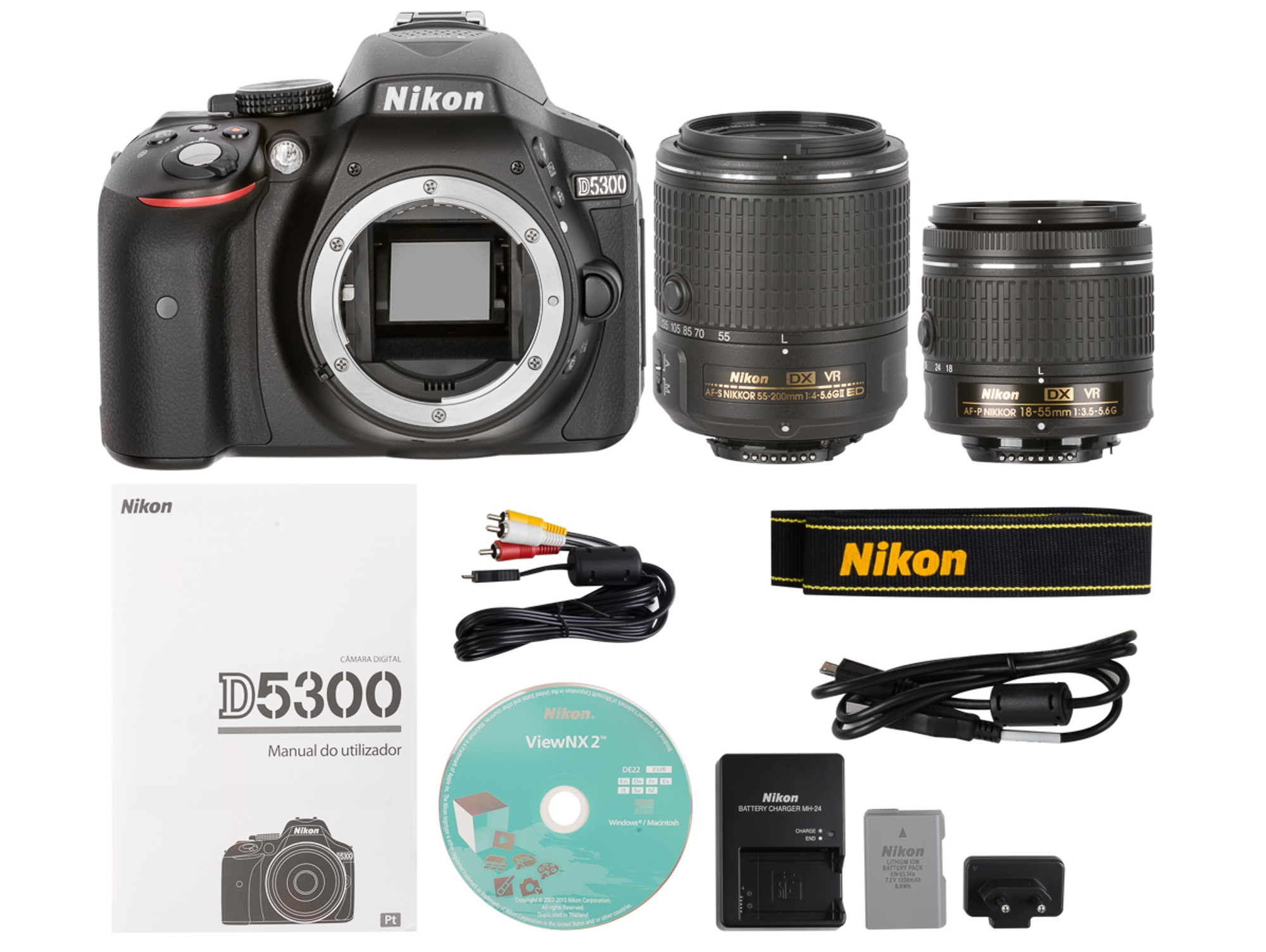Kit Cámara Réflex NIKON D5300+18-55VR+55-200VRII (24.2 MP - ISO