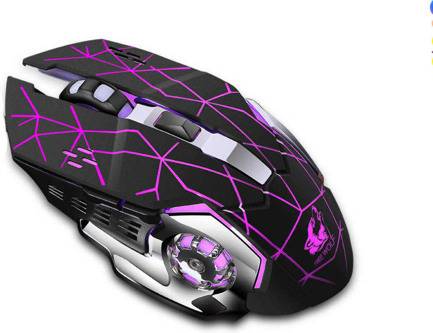 Ratón FREE WOLF X8 (Inalámbrico - 1800 dpi - Negro)