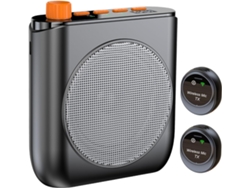 Amplificador De Micrófono Inalámbrico, Amplificador De Voz Con Micrófono De Clip Magnético (negro)