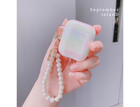 3D Love Pearl Shell Llavero Gota de agua Arco iris Estuche rígido para Airpods 1 2-1202 SLOWMOOSE [Para Airpods 1 2-34088429]