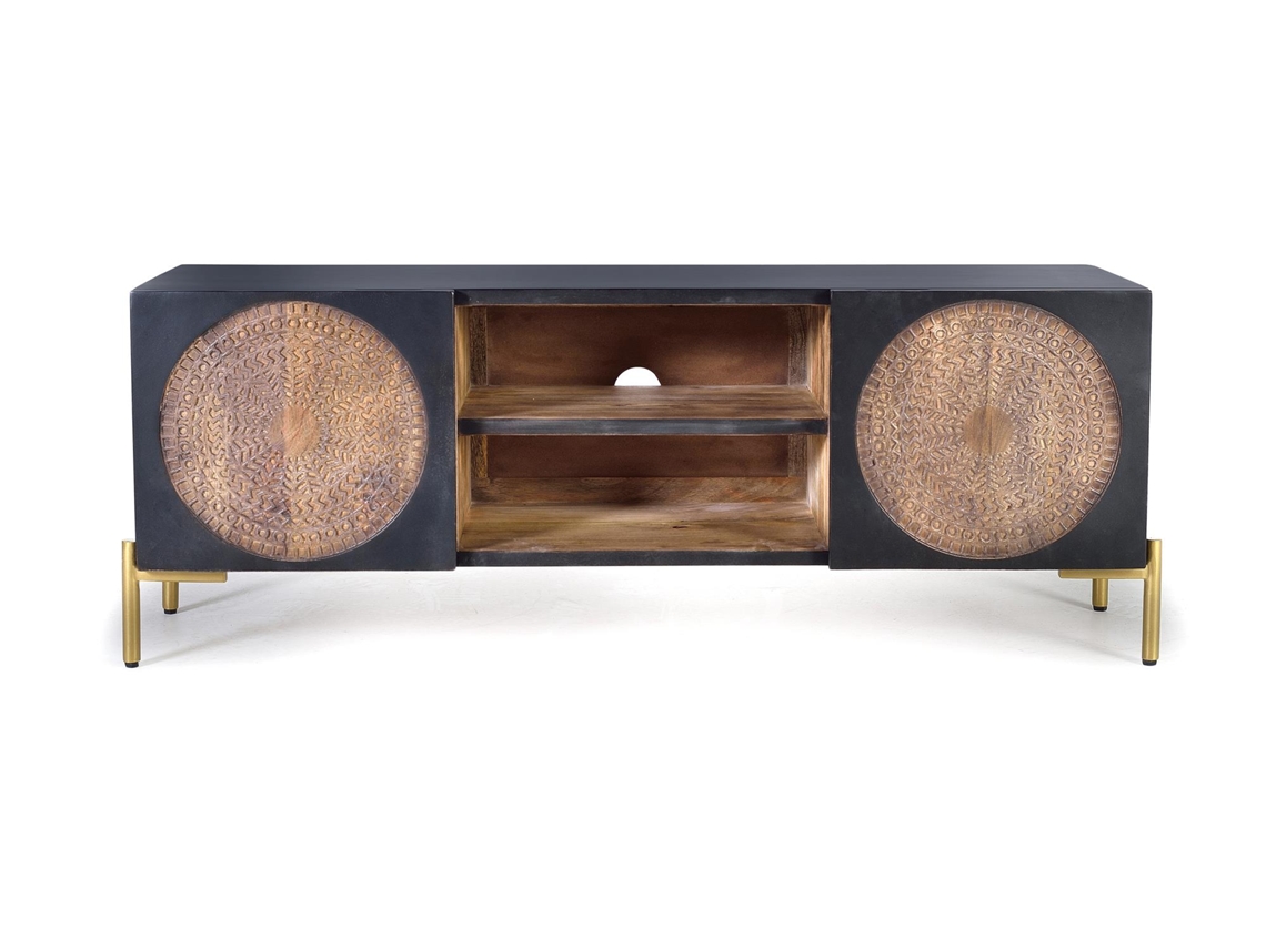 MUEBLE DE TV - AUDIO Marrón.GINER Y COLOMER 56x40x145