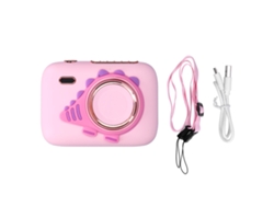 Ventilador de cuello USB portátil rosa con minicámara