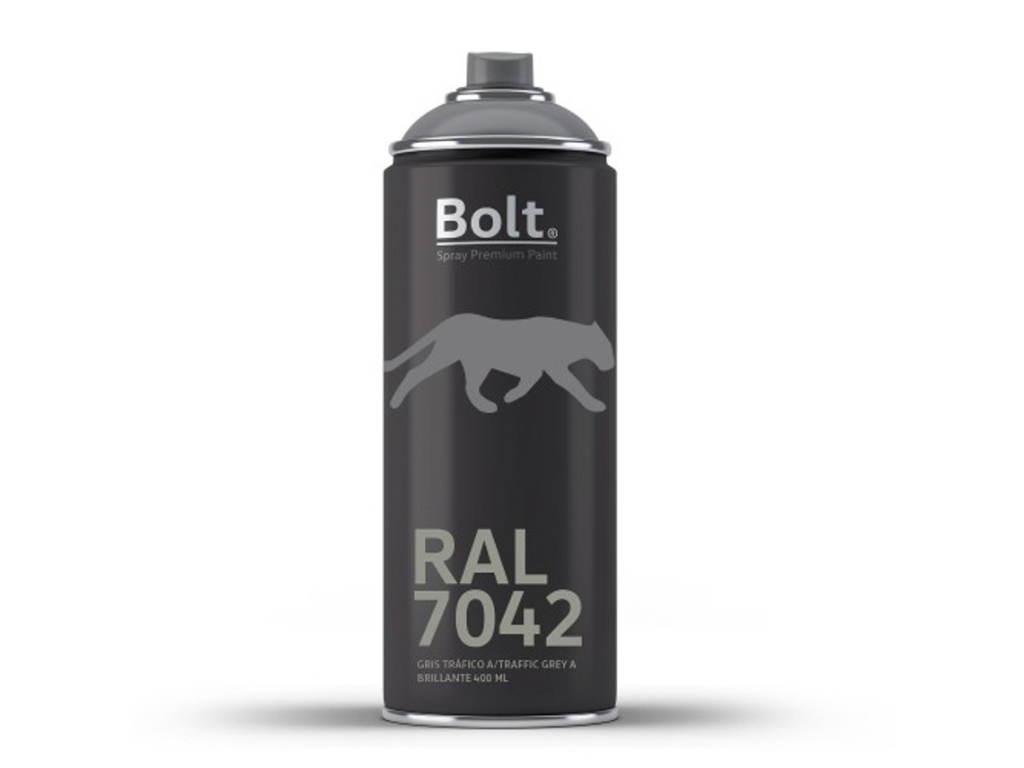 Spray Bolt Premium Acrilico Brillante Ral 400 Ml (Ral 7042 Gris Tráfico A)