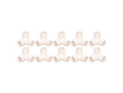 10 Piezas Accesorios Tubería Pvc T De 3 Vías 25mm Diámetro Interior Conector De Curva Blanco