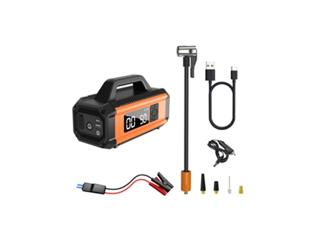 BISBISOUS Qb05 Inflador de Neumáticos Portátil con Compresor de Aire para Coche Moto Bicicleta Bola Naranja
