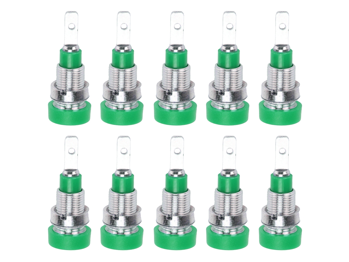 10 Unidades De Conectores Banana De Latón De 2 Mm Para Equipos Electrónicos Industriales (verde)