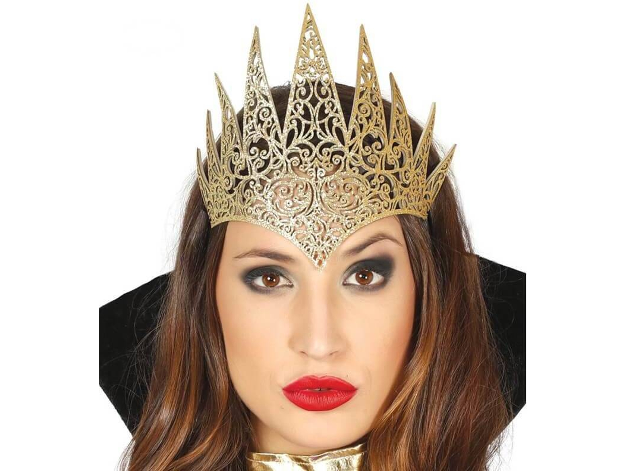 Disfraz de Mujer DISFRAZZES Reina Malvada Dorada (Talla: Talla Universal)