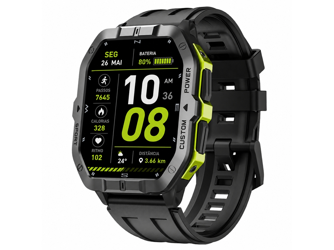 Smartwatch Chronus C32 Pro (gps - 2atm Para Natación - Brújula - Llamadas Bluetooth - Verde)