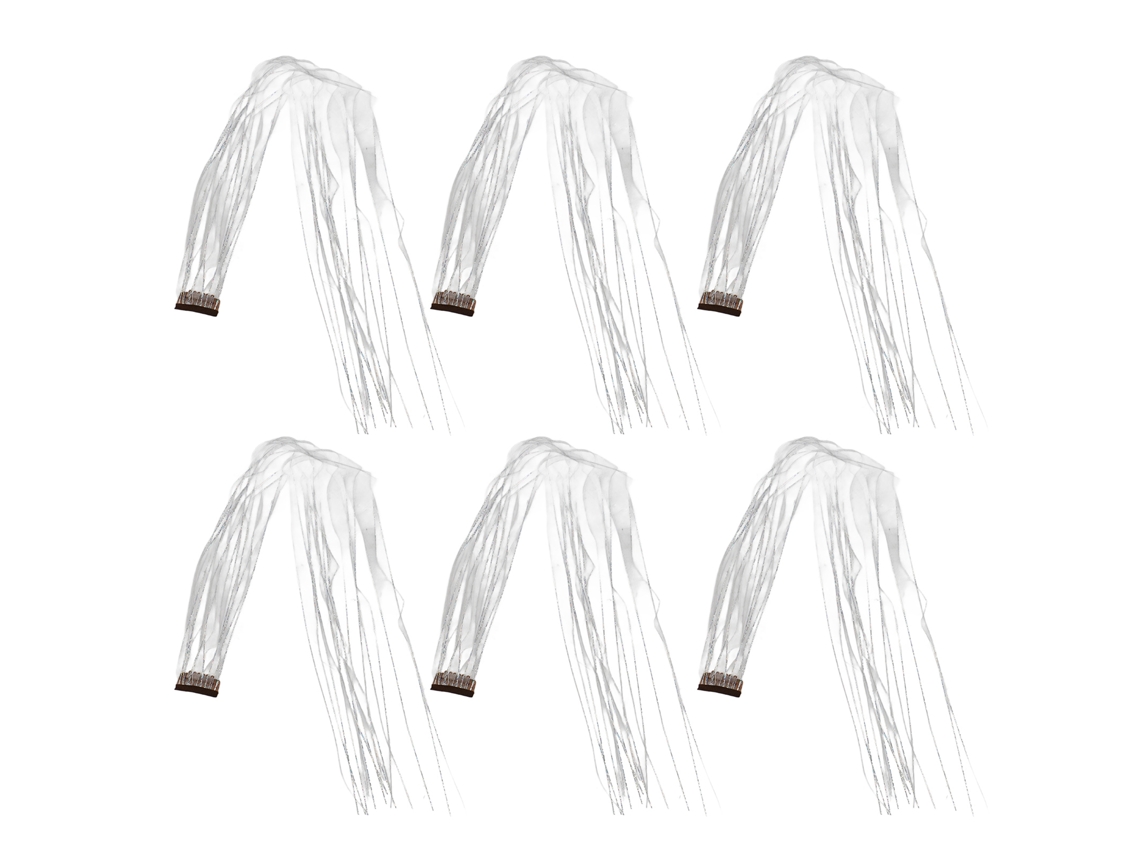 2026-set De 6 Extensões De Cabelo Com Brilho Para Festivais E Cosplay