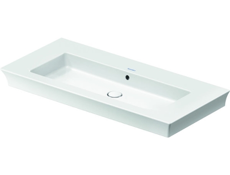 Lavabo Tulip blanco, ancho 1055mm, sin agujero para grifo, con rebosadero, 23631000601